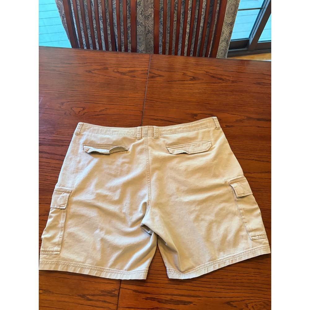 George Mens Cargo Shorts Khaki Tan Cotton Twill Multi Pocket Casual Size 42 - Picture 2 of 5